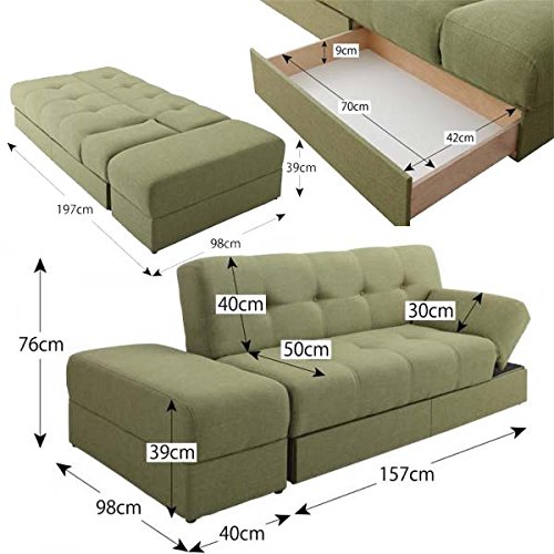 12,000-】ソファーベッド モスグリーン